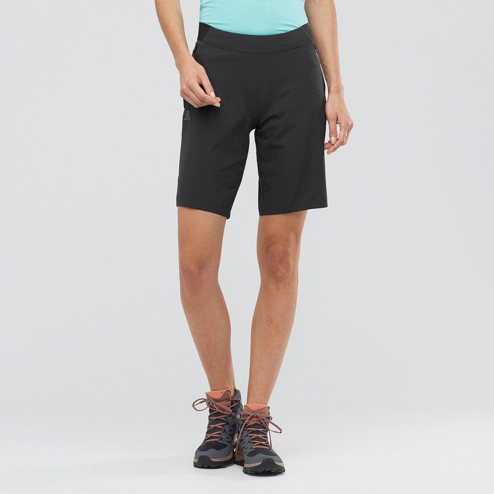 SALOMON WAYFARER PULL ON Philippines - Women's Shorts - Black | 859730-FEY